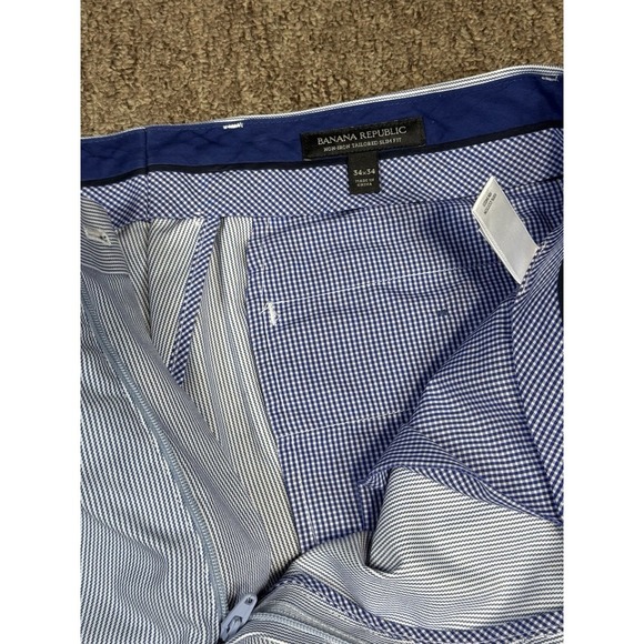 Banana republic Men's Light Blue Striped Dress Pants Business Casual Trousers - Picture 8 of 16